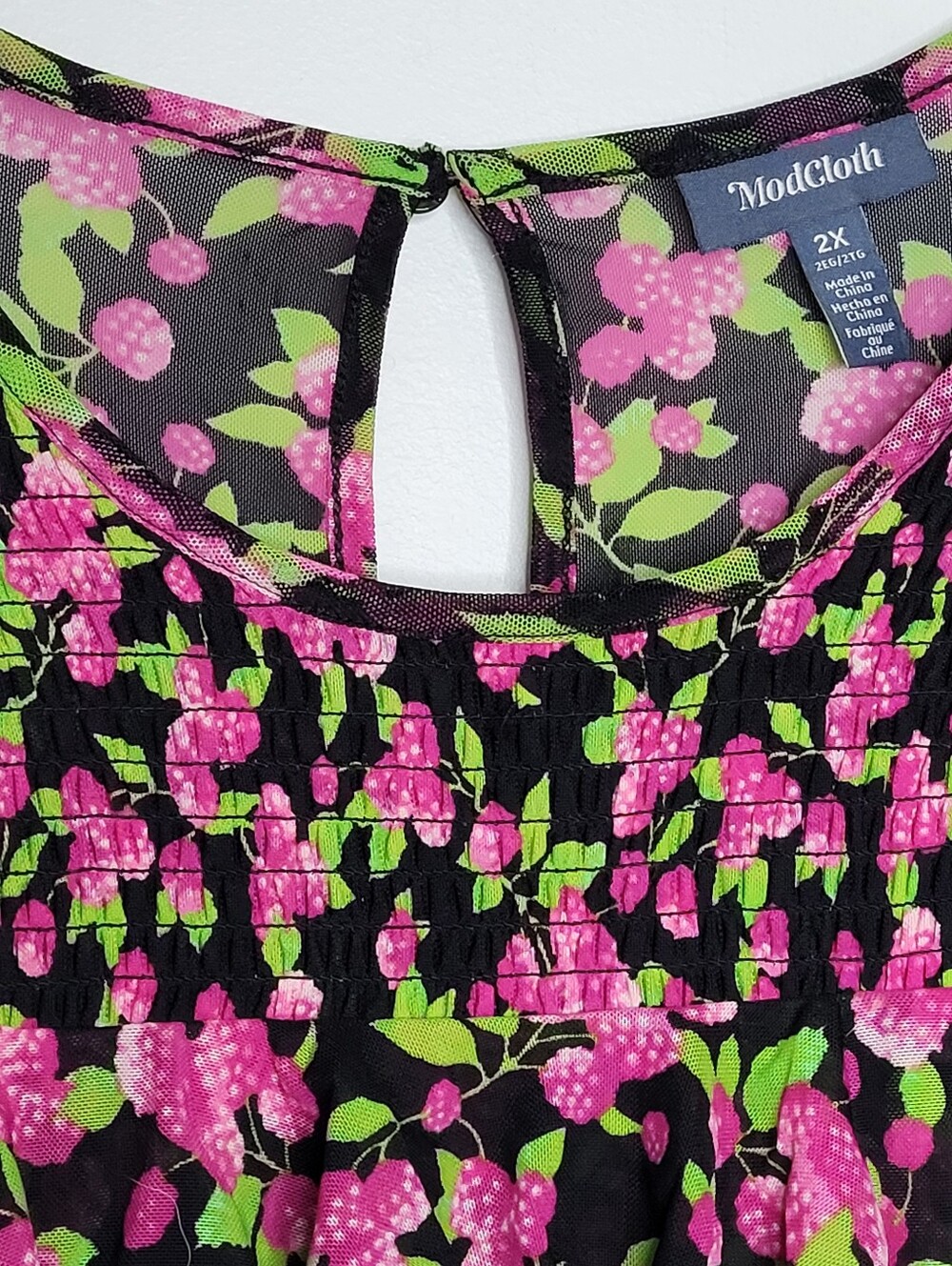 ModCloth Jam Packed on the Prairie Dress Size 2X Raspberry Ruffle - Picture 4 of 13
